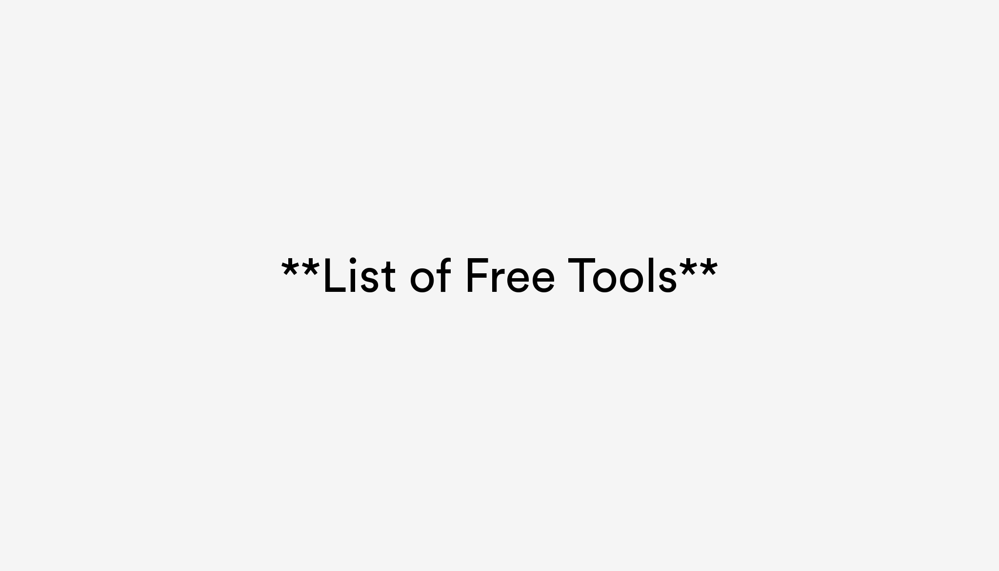 Free Tools - Meet Chopra